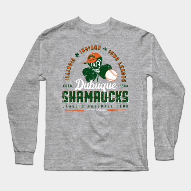 Dubuque Shamrocks Baseball Long Sleeve T-Shirt by MindsparkCreative